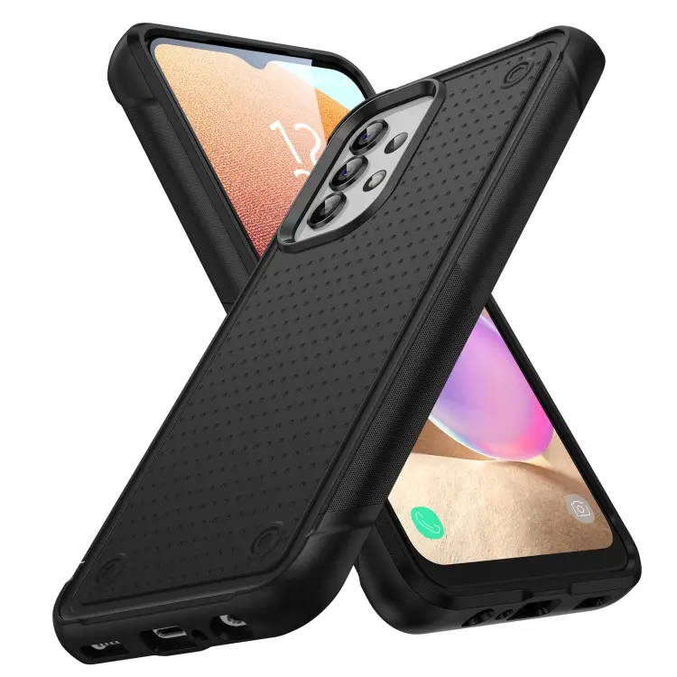 For Samsung Galaxy A32 4G PC + TPU Shockproof Protective Phone Case(Black+Black)
