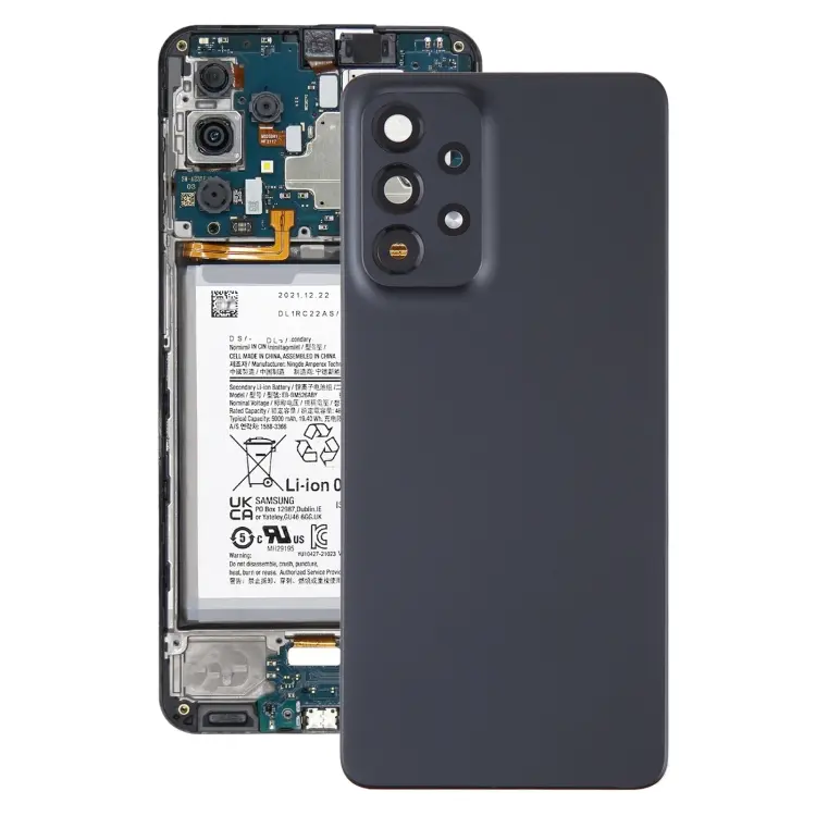 For Samsung Galaxy A33 5G SM-A336B Battery Back Cover with Camera Lens Frame(Black)