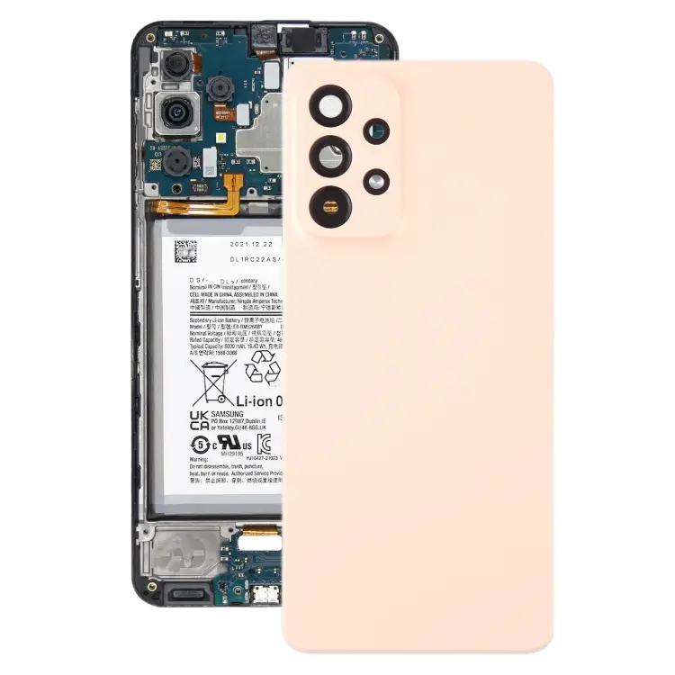 For Samsung Galaxy A33 5G SM-A336B Battery Back Cover with Camera Lens Frame(Pink)