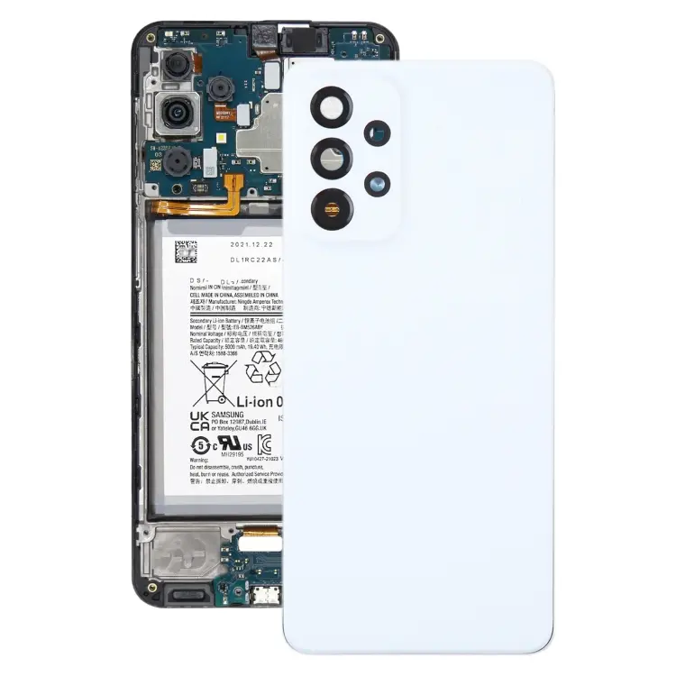 For Samsung Galaxy A33 5G SM-A336B Battery Back Cover with Camera Lens Frame(White)