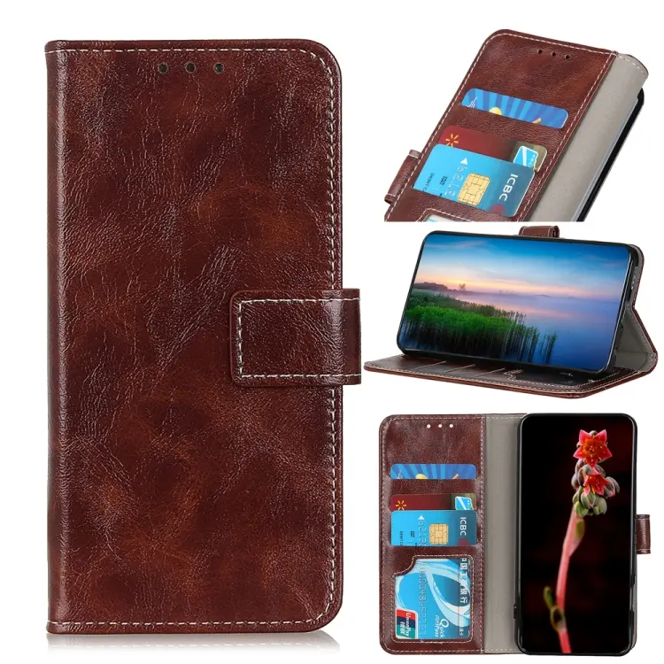 For Samsung Galaxy A34 5G Retro Crazy Horse Texture Horizontal Flip Leather Phone Case(Brown)