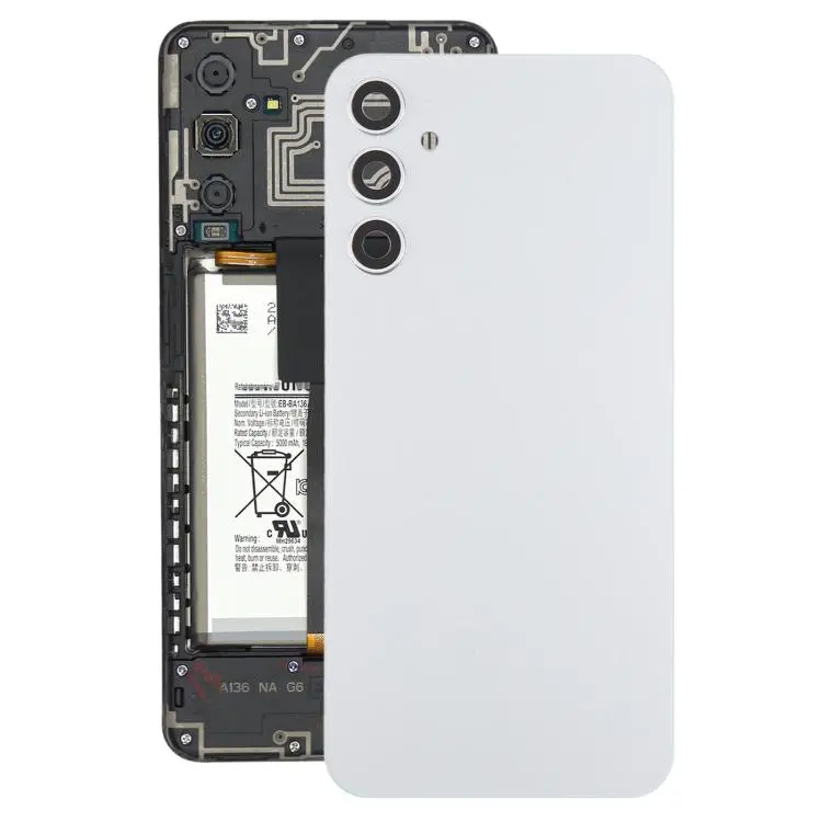 For Samsung Galaxy A34 SM-A346B Battery Back Cover with Camera Lens Frame(Silver)