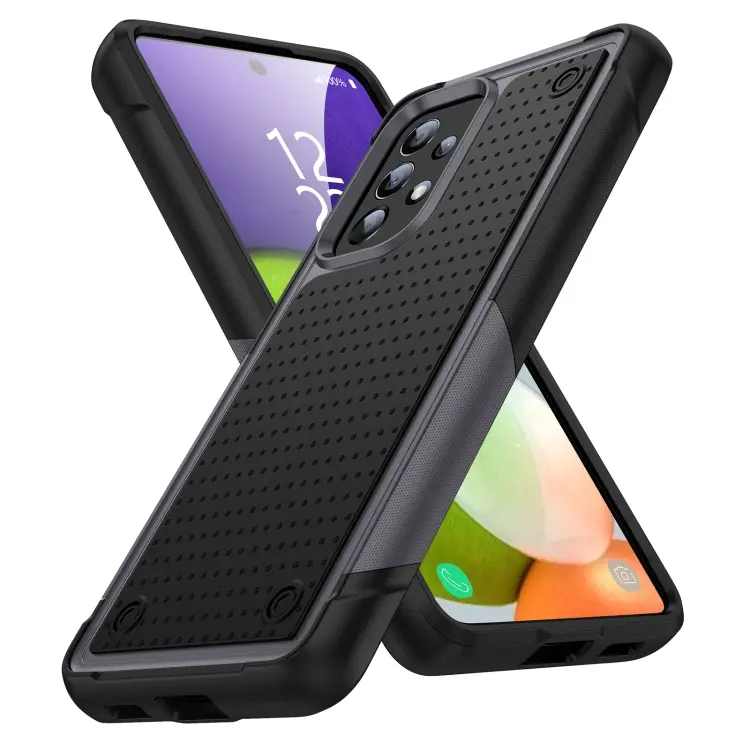 For Samsung Galaxy A52 5G PC + TPU Shockproof Protective Phone Case(Grey+Black)
