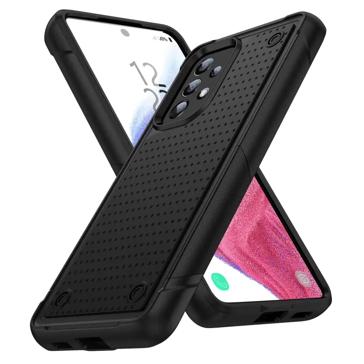 For Samsung Galaxy A53 5G PC + TPU Shockproof Protective Phone Case(Black+Black)