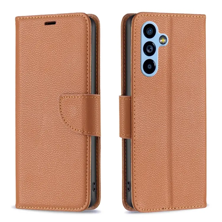 For Samsung Galaxy A54 5G Litchi Texture Pure Color Leather Phone Case(Brown)
