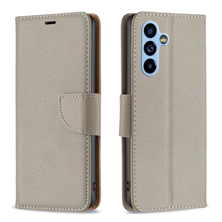 For Samsung Galaxy A54 5G Litchi Texture Pure Color Leather Phone Case(Grey)