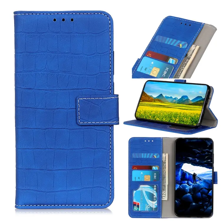For Samsung Galaxy A54 5G Magnetic Crocodile Texture Horizontal Flip Leather Phone Case(Blue)