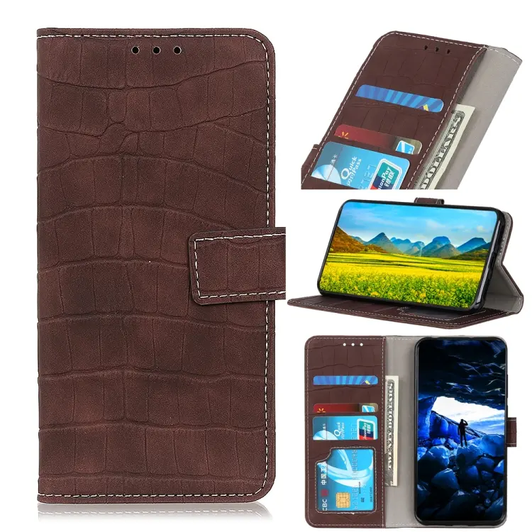 For Samsung Galaxy A54 5G Magnetic Crocodile Texture Horizontal Flip Leather Phone Case(Brown)