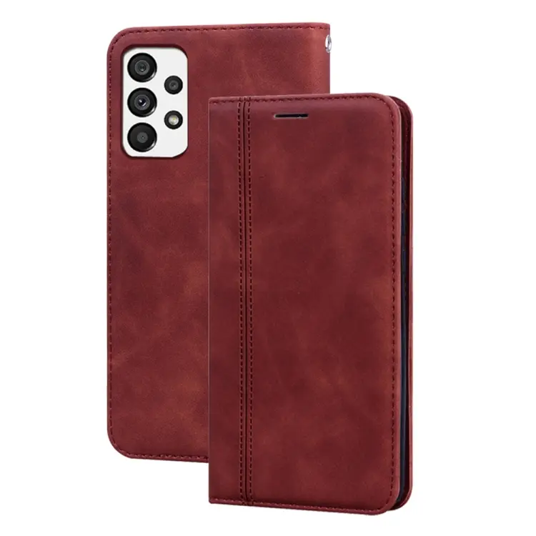 For Samsung Galaxy A73 5G Frosted Business Magnetic Horizontal Flip PU Phone Case(Brown)