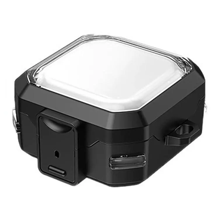 For Samsung Galaxy Buds 4 / 4 Pro Armour Style Buckle Full Coverage Shockproof Transparent Earphone Case(Transparent Black)