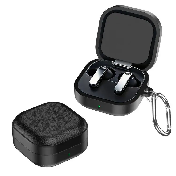 For Samsung Galaxy Buds 4 / 4 Pro Lychee Texture Full-Coverage Shockproof TPU Earbud Case(Black)