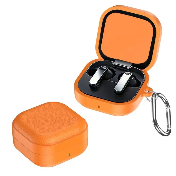 For Samsung Galaxy Buds 4 / 4 Pro Lychee Texture Full-Coverage Shockproof TPU Earbud Case(Orange)