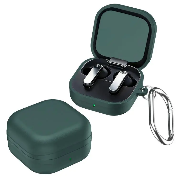 For Samsung Galaxy Buds 4 / 4 Pro Textured Full-Coverage Shockproof TPU Earphone Protective Case(Dark Green)