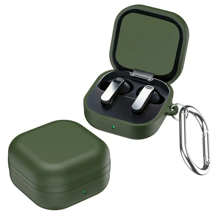 For Samsung Galaxy Buds 4 / 4 Pro Textured Full-Coverage Shockproof TPU Earphone Protective Case(Olive Green)
