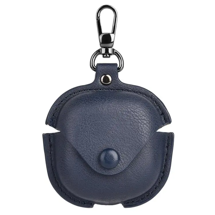 For Samsung Galaxy Buds Core Business Leather Bluetooth Earphone Protective Case with Hook(Blue)