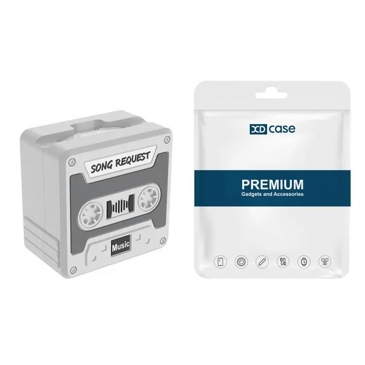 For Samsung Galaxy Buds FE / Buds2 Pro XDcase Retro Cassette Style Silicone Earbuds Case(Grey)