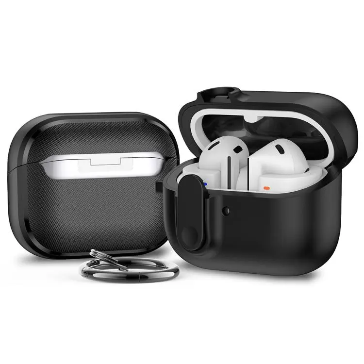 For Samsung Galaxy Buds3 / 3 Pro XDcase Armor Full-body Earphone Case with Hook & Security Lock(Black)