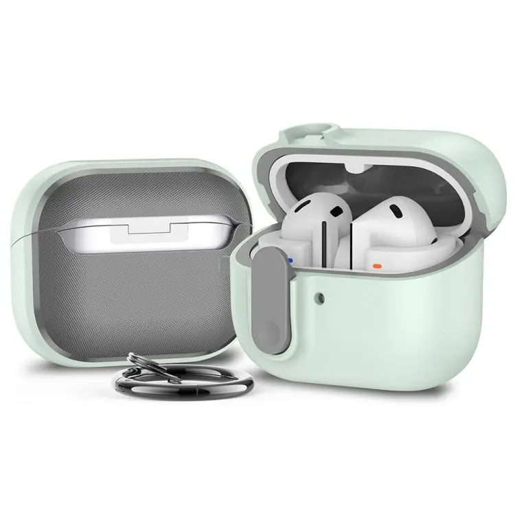For Samsung Galaxy Buds3 / 3 Pro XDcase Armor Full-body Earphone Case with Hook & Security Lock(Mint Green)