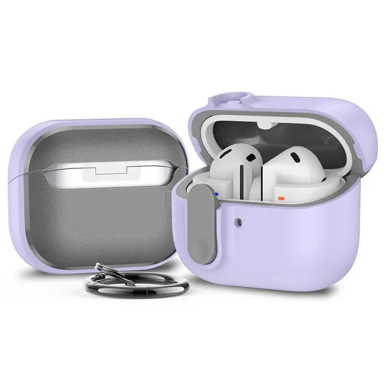 For Samsung Galaxy Buds3 / 3 Pro XDcase Armor Full-body Earphone Case with Hook & Security Lock(Purple)