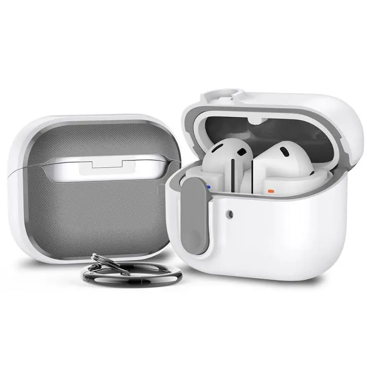 For Samsung Galaxy Buds3 / 3 Pro XDcase Armor Full-body Earphone Case with Hook & Security Lock(White)