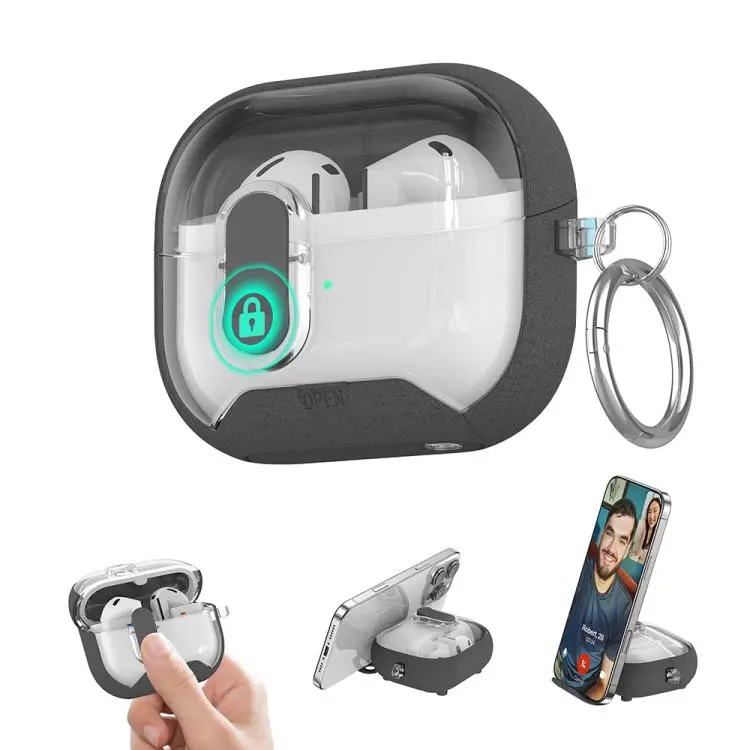 For Samsung Galaxy Buds3 / 3 Pro XDcase Starlink Series Magnetic Earphone Case with Holder & Security Lock(Grey)