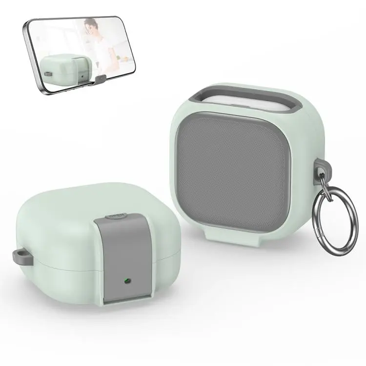 For Samsung Galaxy Buds4 / 4 Pro XDcase Armor Full-body Earphone Case with Hook & Security Lock(Mint Green)
