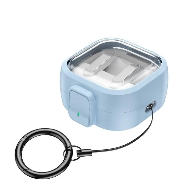 For Samsung Galaxy Buds4 / Buds4 Pro Clear Color Snap Closure PC Earphones Protective Case(Light Blue)