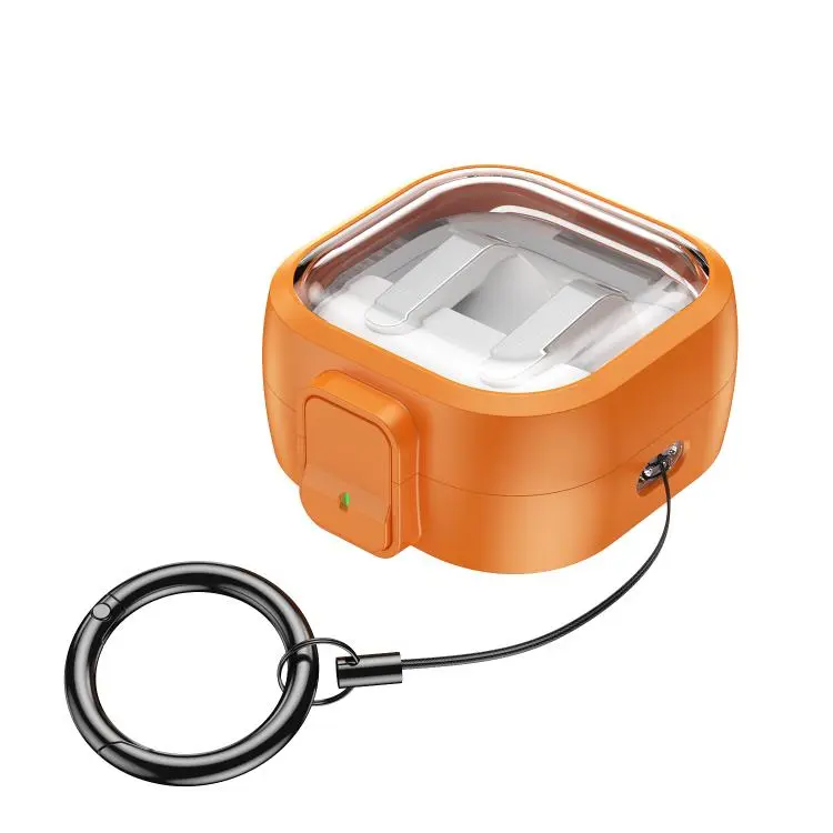 For Samsung Galaxy Buds4 / Buds4 Pro Clear Color Snap Closure PC Earphones Protective Case(Orange)