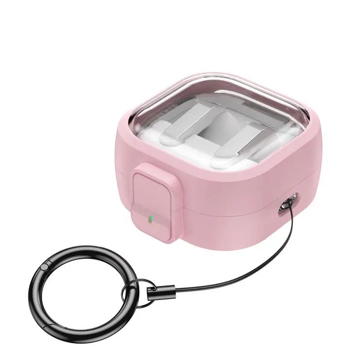 For Samsung Galaxy Buds4 / Buds4 Pro Clear Color Snap Closure PC Earphones Protective Case(Pink)