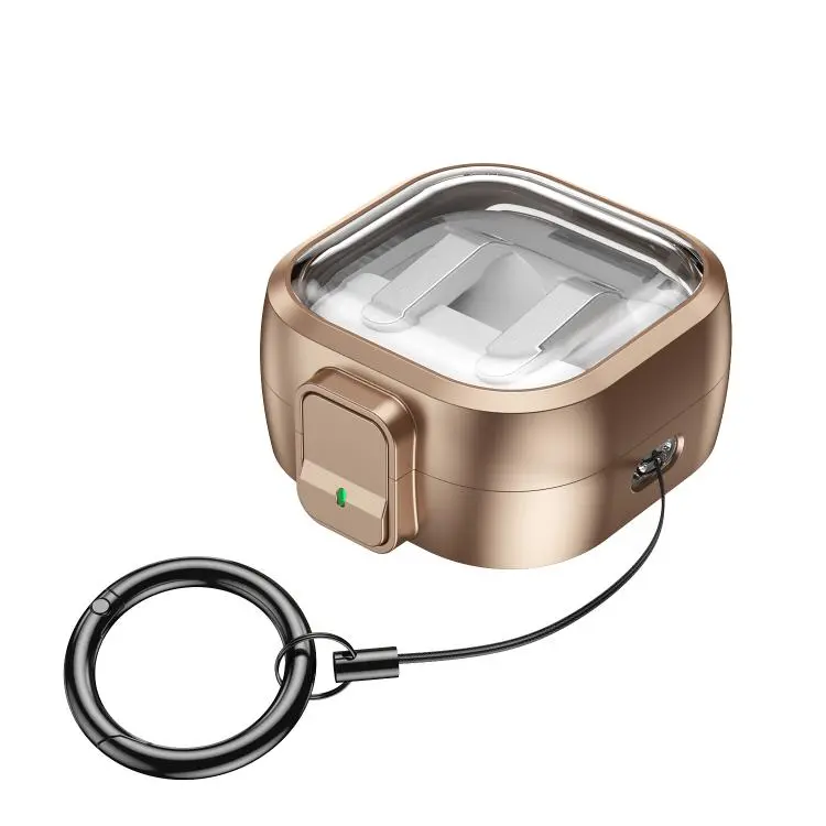 For Samsung Galaxy Buds4 / Buds4 Pro Clear Color Snap Closure PC Earphones Protective Case(Rose Gold)
