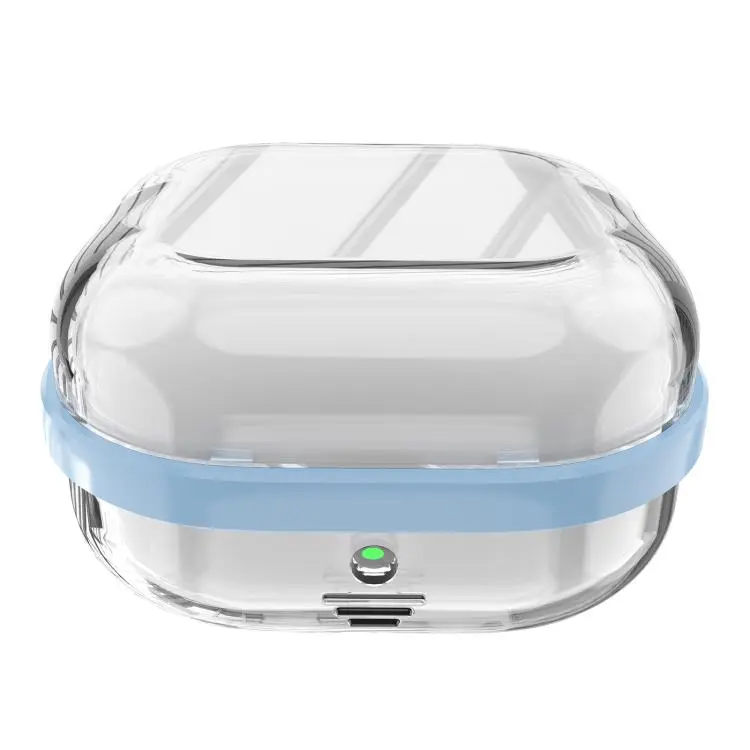 For Samsung Galaxy Buds4 / Buds4 Pro Moonlight Box High Transparency Shockproof Earphone Protective Case(Blue + Transparent)