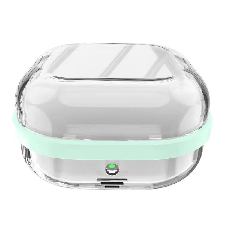 For Samsung Galaxy Buds4 / Buds4 Pro Moonlight Box High Transparency Shockproof Earphone Protective Case(Green + Transparent)