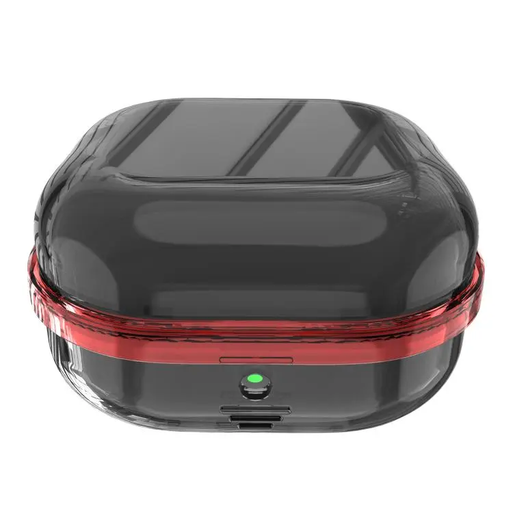 For Samsung Galaxy Buds4 / Buds4 Pro Moonlight Box High Transparency Shockproof Earphone Protective Case(Transparent Red + Transparent Black)