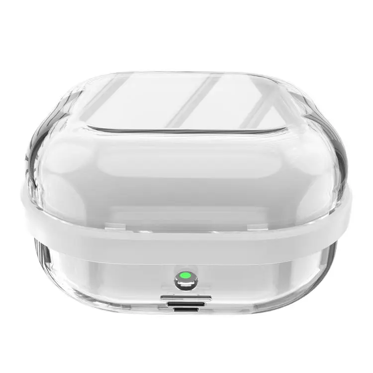 For Samsung Galaxy Buds4 / Buds4 Pro Moonlight Box High Transparency Shockproof Earphone Protective Case(White + Transparent)