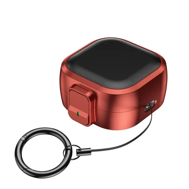 For Samsung Galaxy Buds4 / Buds4 Pro Solid Color Snap Closure PC Earphones Protective Case(Black Red)