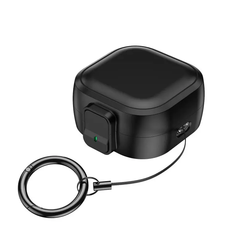 For Samsung Galaxy Buds4 / Buds4 Pro Solid Color Snap Closure PC Earphones Protective Case(Black)