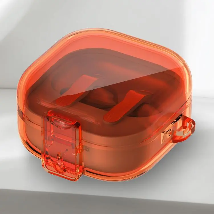 For Samsung Galaxy Buds4 / Buds4 Pro Transparent Wireless Earphones Case(Orange)