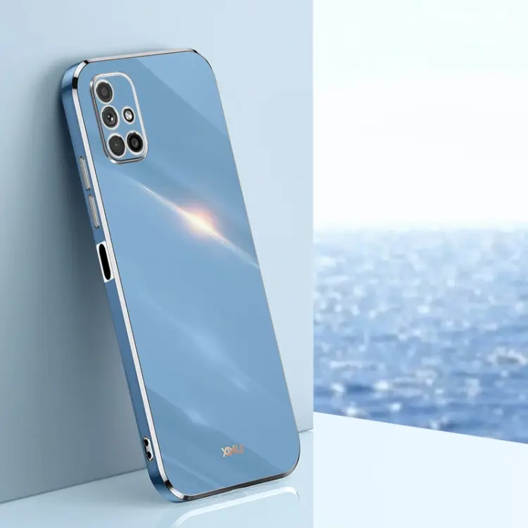 For Samsung Galaxy M51 XINLI Straight Edge 6D Electroplate TPU Phone Case(Celestial Blue)