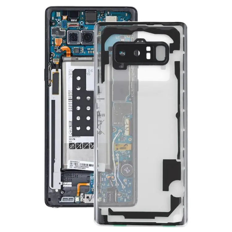 For Samsung Galaxy Note 8 / N950F N950FD N950U N950W N9500 N950N Transparent Battery Back Cover with Camera Lens Frame (Transparent)