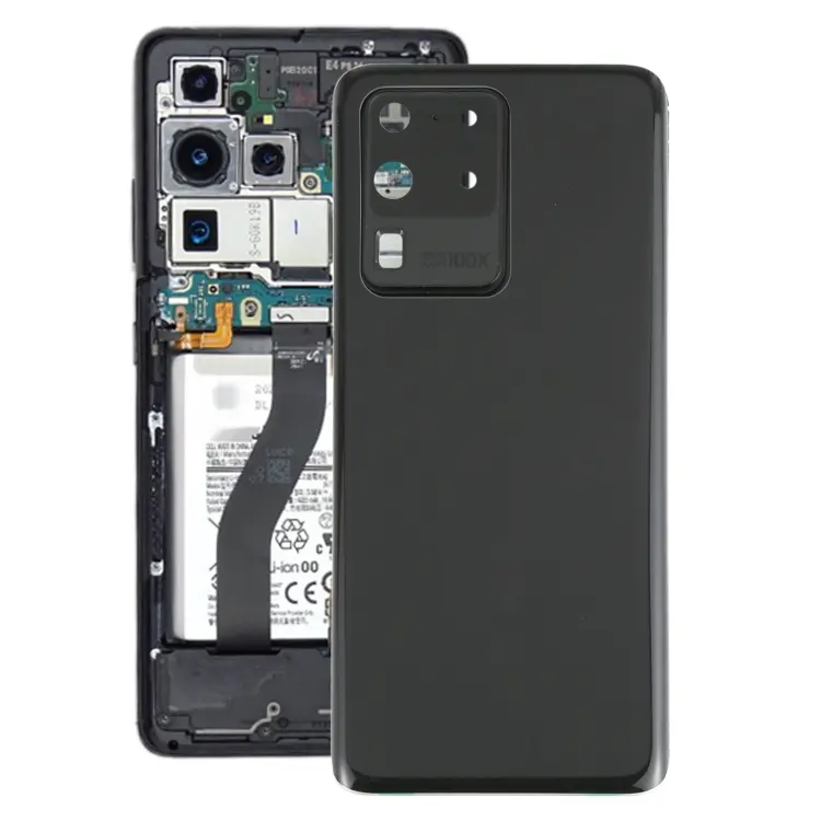 For Samsung Galaxy S20 Ultra Battery Back Cover with Camera Lens Frame (Black)