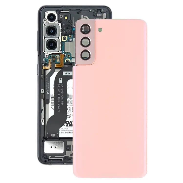 For Samsung Galaxy S21+ 5G Battery Back Cover with Camera Lens Frame (Pink)