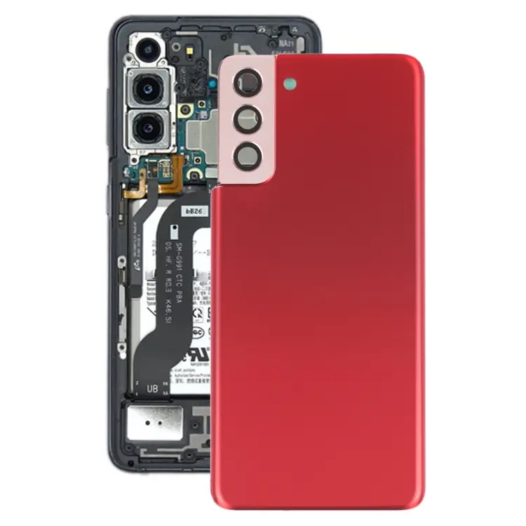 For Samsung Galaxy S21+ 5G Battery Back Cover with Camera Lens Frame (Red)