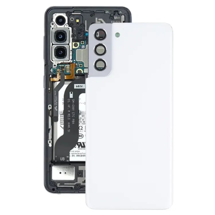 For Samsung Galaxy S21+ 5G Battery Back Cover with Camera Lens Frame (White)