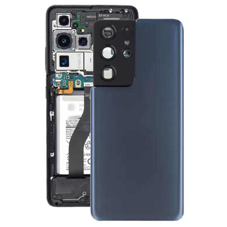 For Samsung Galaxy S21 Ultra 5G Battery Back Cover with Camera Lens Frame (Blue)