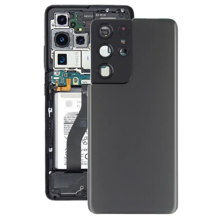 For Samsung Galaxy S21 Ultra 5G Battery Back Cover with Camera Lens Frame (Grey)