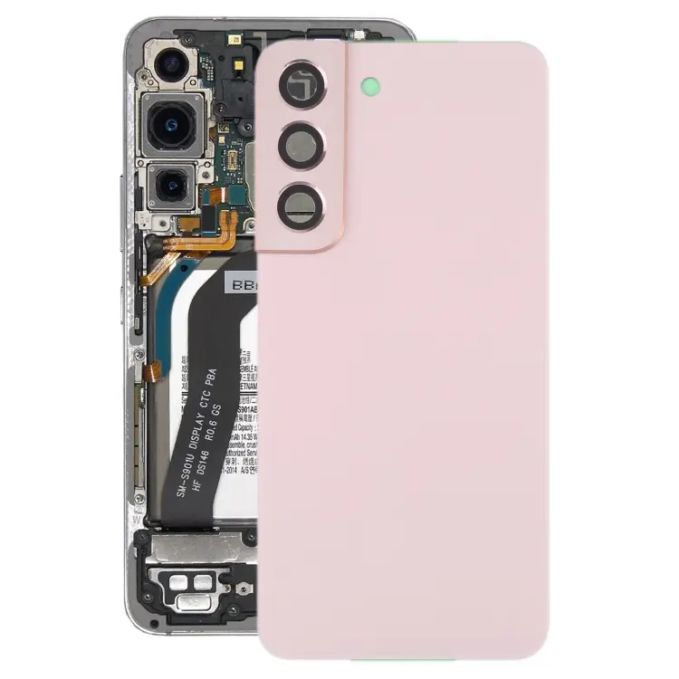 For Samsung Galaxy S22 5G SM-S901B Battery Back Cover with Camera Lens Frame (Gold)