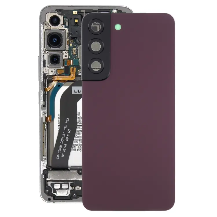 For Samsung Galaxy S22 5G SM-S901B Battery Back Cover with Camera Lens Frame (Purple)