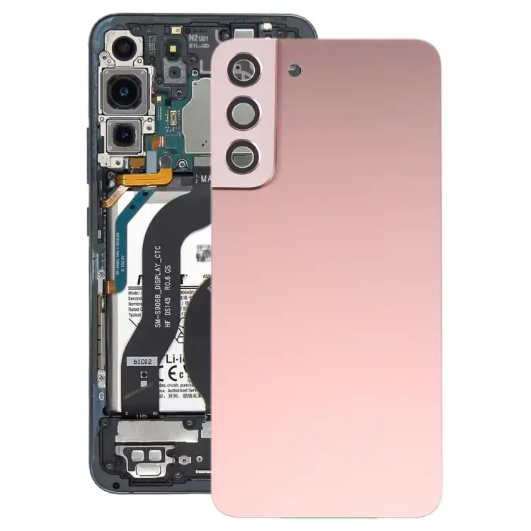 For Samsung Galaxy S22+ 5G SM-S906B Battery Back Cover with Camera Lens Frame (Pink)