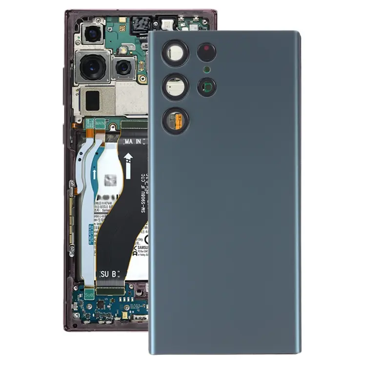 For Samsung Galaxy S22 Ultra 5G SM-S908B Battery Back Cover with Camera Lens Frame (Green)