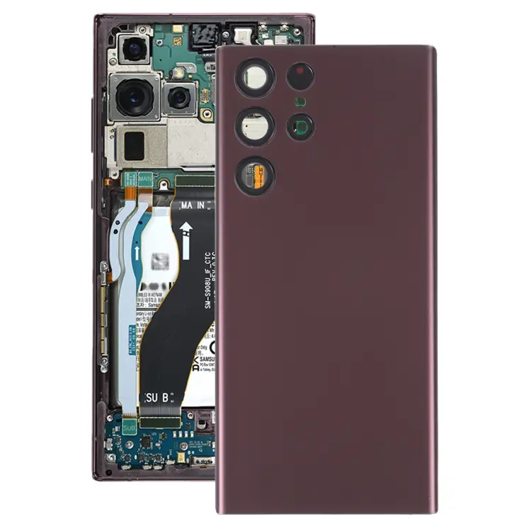 For Samsung Galaxy S22 Ultra 5G SM-S908B Battery Back Cover with Camera Lens Frame (Purple)